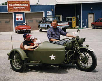 Indian Scout with sidecar Canadian army WWII